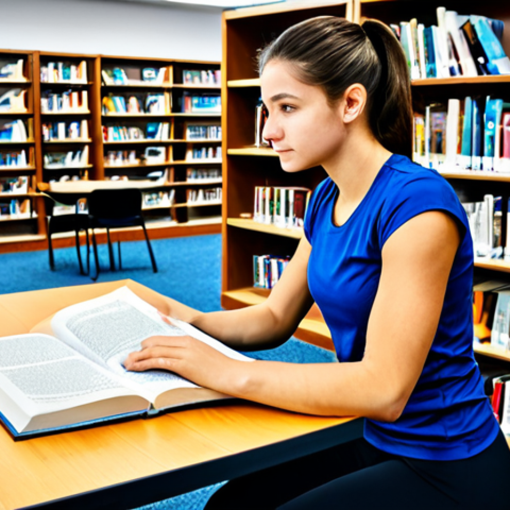 Aspiring Fitness Professional Studying**

"A young, motivated individual, fully clothed in athletic wear (e.g., leggings and a t-shirt), studying fitness textbooks at a table in a bright, modern library. The focus is on the books and the individual's focused expression. Background includes other library patrons and bookshelves.  Safe for work, appropriate content, fully clothed, professional, educational, family-friendly, perfect anatomy, correct proportions, natural pose, high quality, well-formed hands, proper finger count, natural body proportions."

**