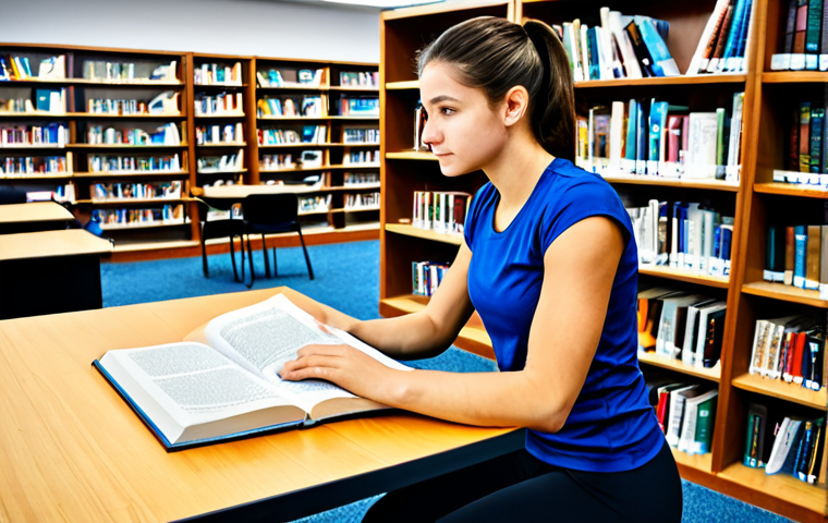 Aspiring Fitness Professional Studying**

"A young, motivated individual, fully clothed in athletic wear (e.g., leggings and a t-shirt), studying fitness textbooks at a table in a bright, modern library. The focus is on the books and the individual's focused expression. Background includes other library patrons and bookshelves.  Safe for work, appropriate content, fully clothed, professional, educational, family-friendly, perfect anatomy, correct proportions, natural pose, high quality, well-formed hands, proper finger count, natural body proportions."

**