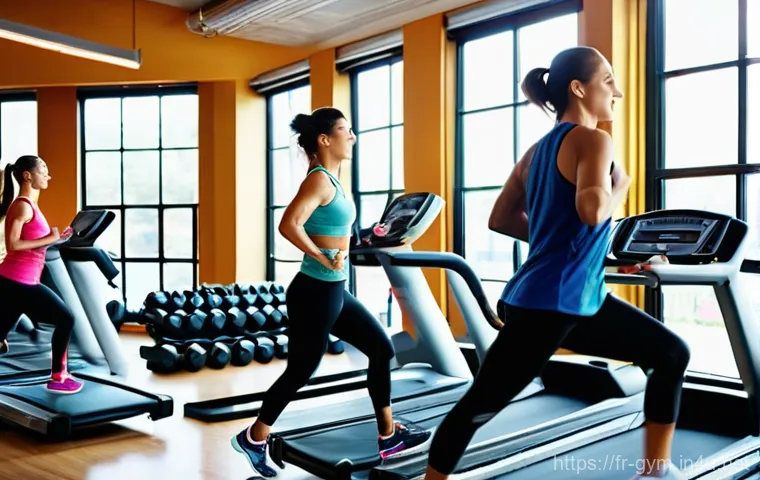 피트니스 경영사 자격증 취득 방법 - **Prompt 1:** A vibrant, diverse group of young adults and middle-aged individuals exercising in a b...