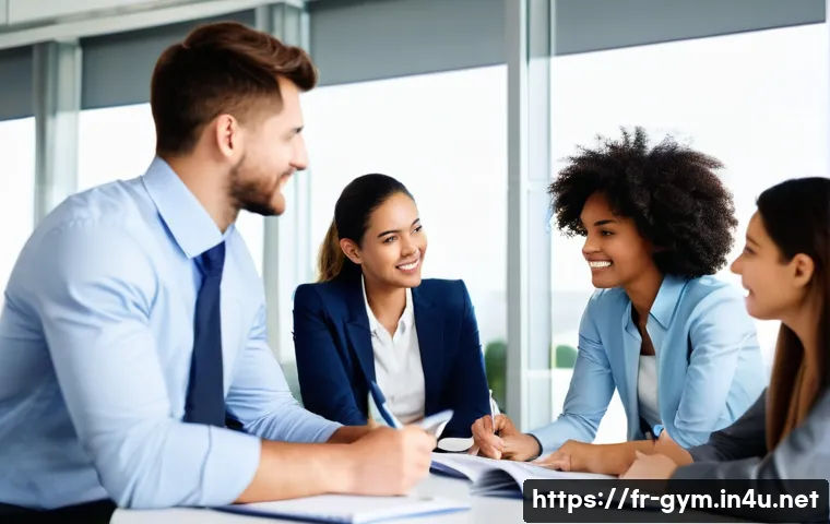 피트니스 경영사 자격증 필수 준비물 - **Prompt 1: The Aspiring Fitness Manager's Study Session**
    "A diverse group of ambitious student...