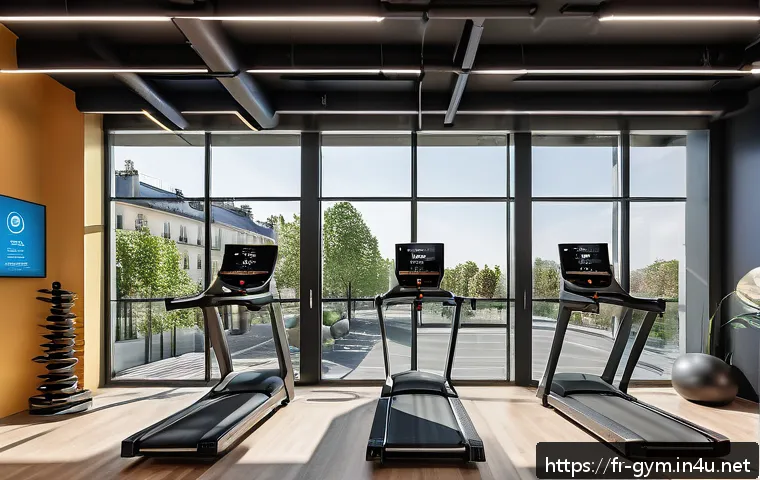 피트니스 경영사로서 브랜드 성장 전략 - A modern fitness studio interior in Paris, showcasing eco-friendly design elements such as recycled ...